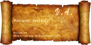 Veress Anikó névjegykártya