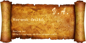 Veress Anikó névjegykártya